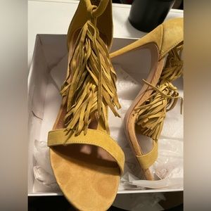 Steve Madden Yellow Suede Sandals